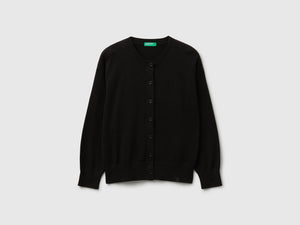 Cardigan girocollo in puro cotone
