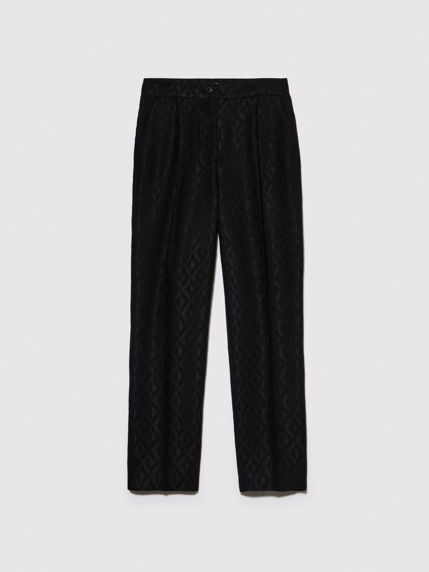 Pantaloni jacquard da donna nero | Sisley Outlet