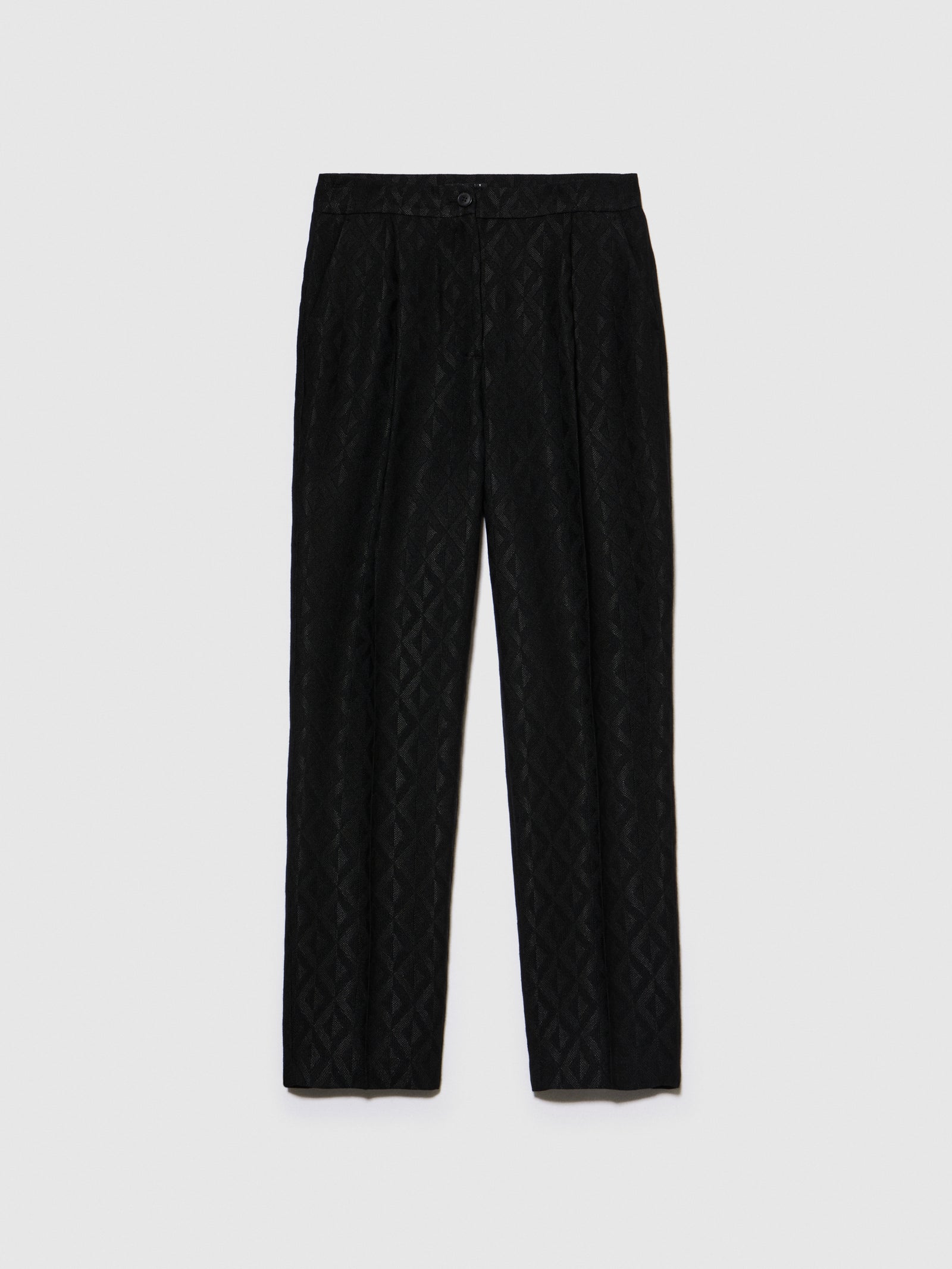 Pantaloni jacquard da donna nero | Sisley Outlet