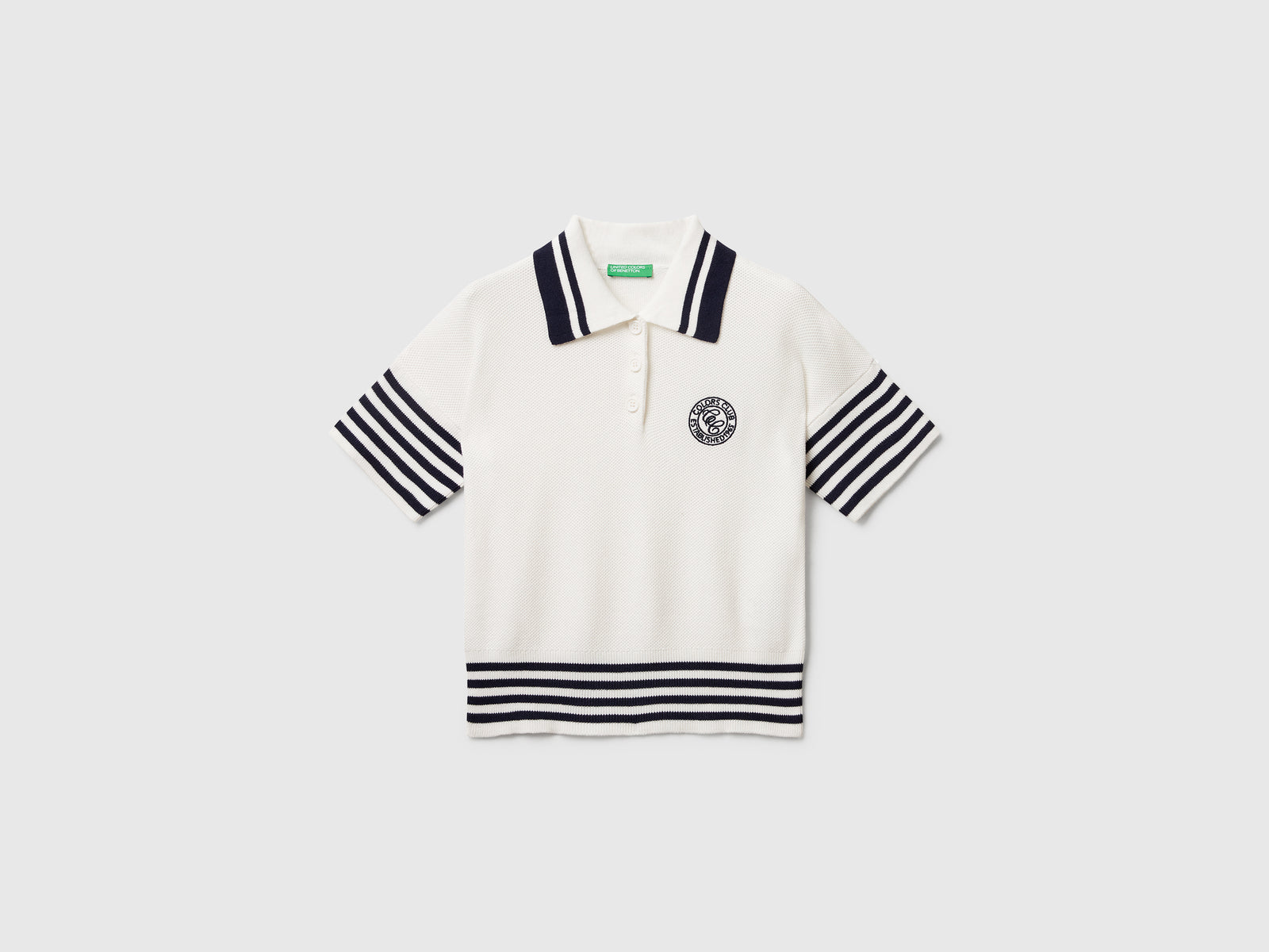 Maglioncino con colletto da donna bianco panna | Benetton Outlet