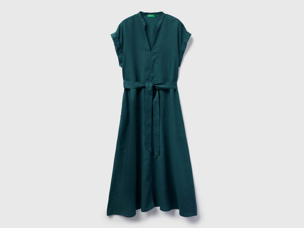 Vestito con fusciacca 100% lino