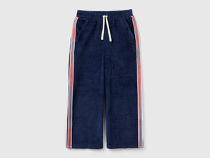 Pantaloni in ciniglia con bande rigate
