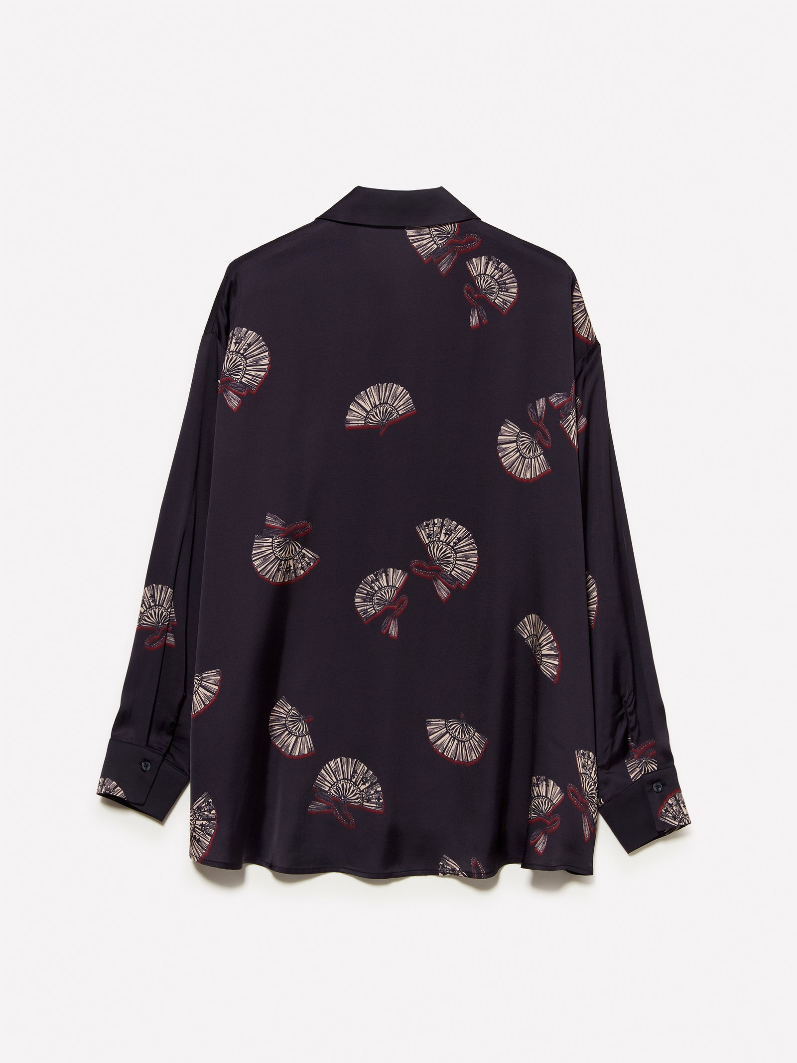 Camicia navy in raso con stampa fantasia da donna blu scuro 2 | Sisley Outlet