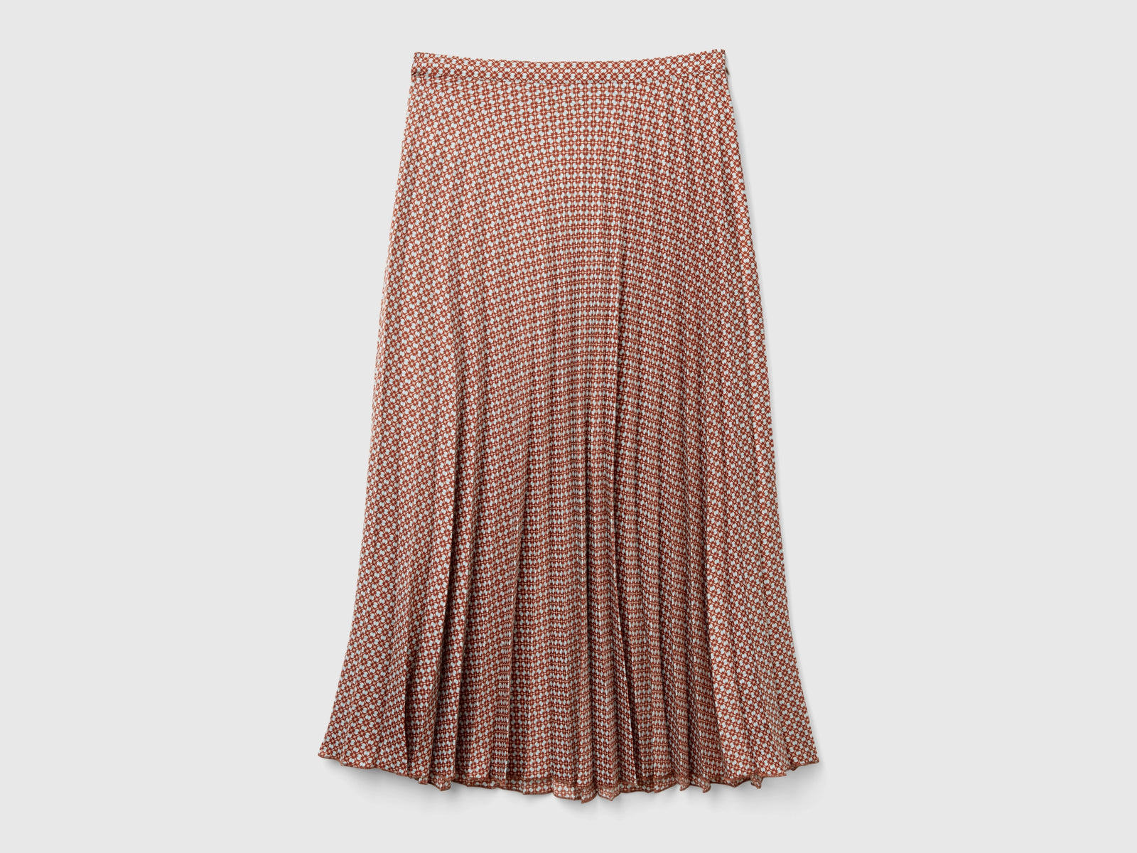 Gonna plissettata con fantasia geometrica da donna multi-color | Benetton Outlet