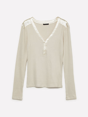 Maglietta slim fit a costine