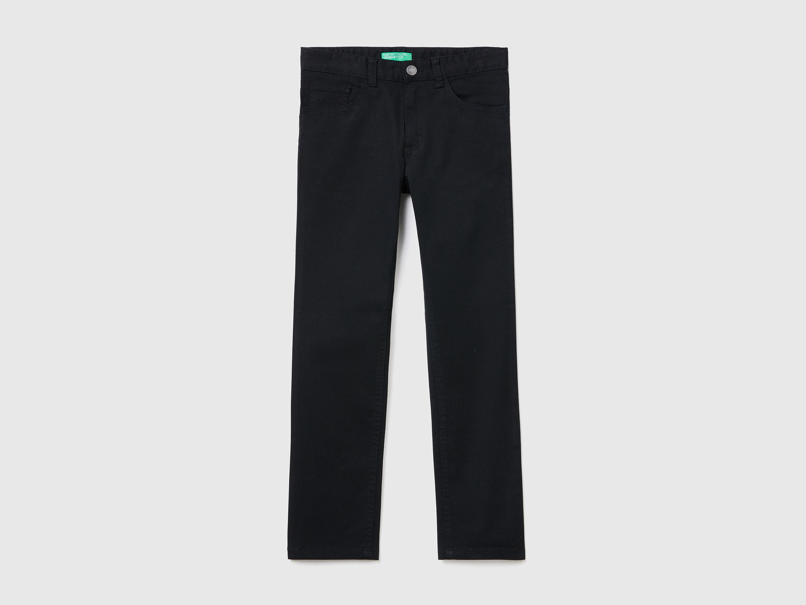 Pantaloni slim fit cinque tasche da bambino nero | Benetton Outlet