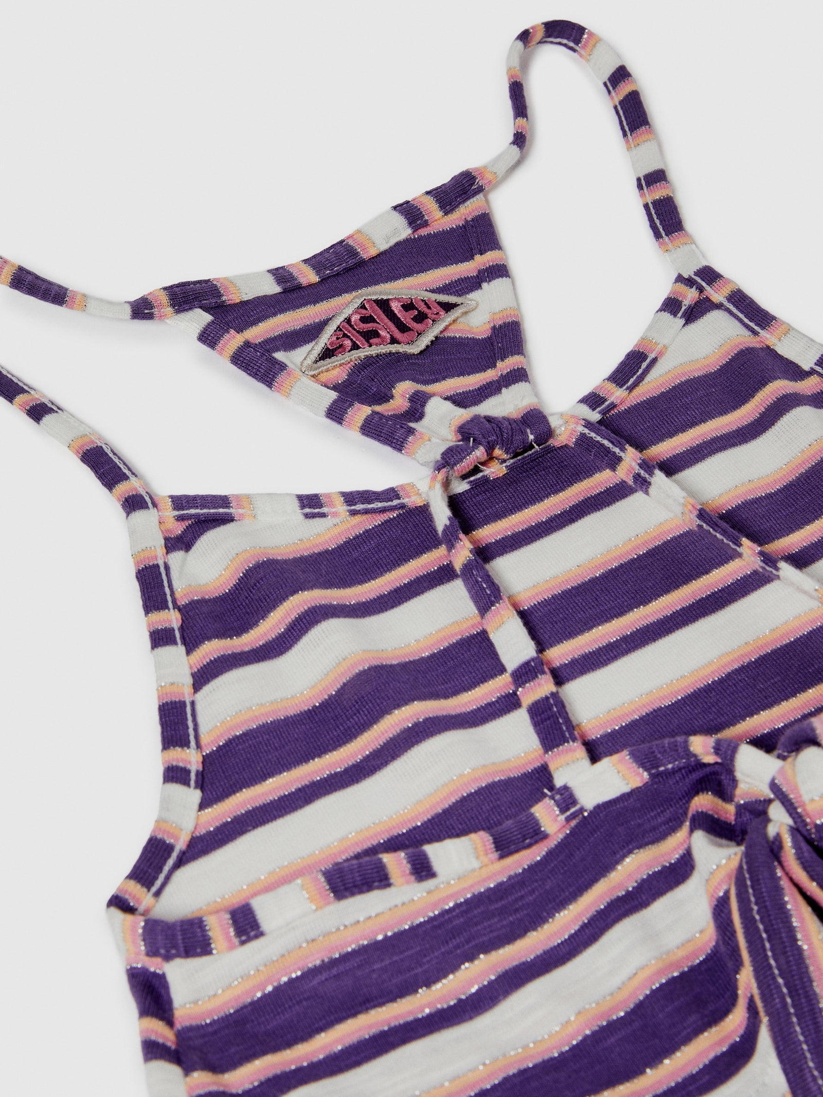 Vestito a righe con fiocco da bambina viola 3 | Sisley young Outlet