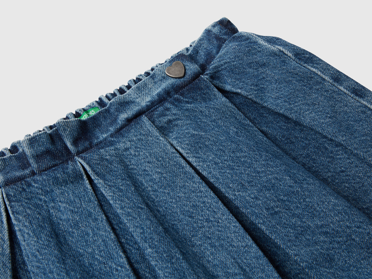 Gonna di jeans con pieghe