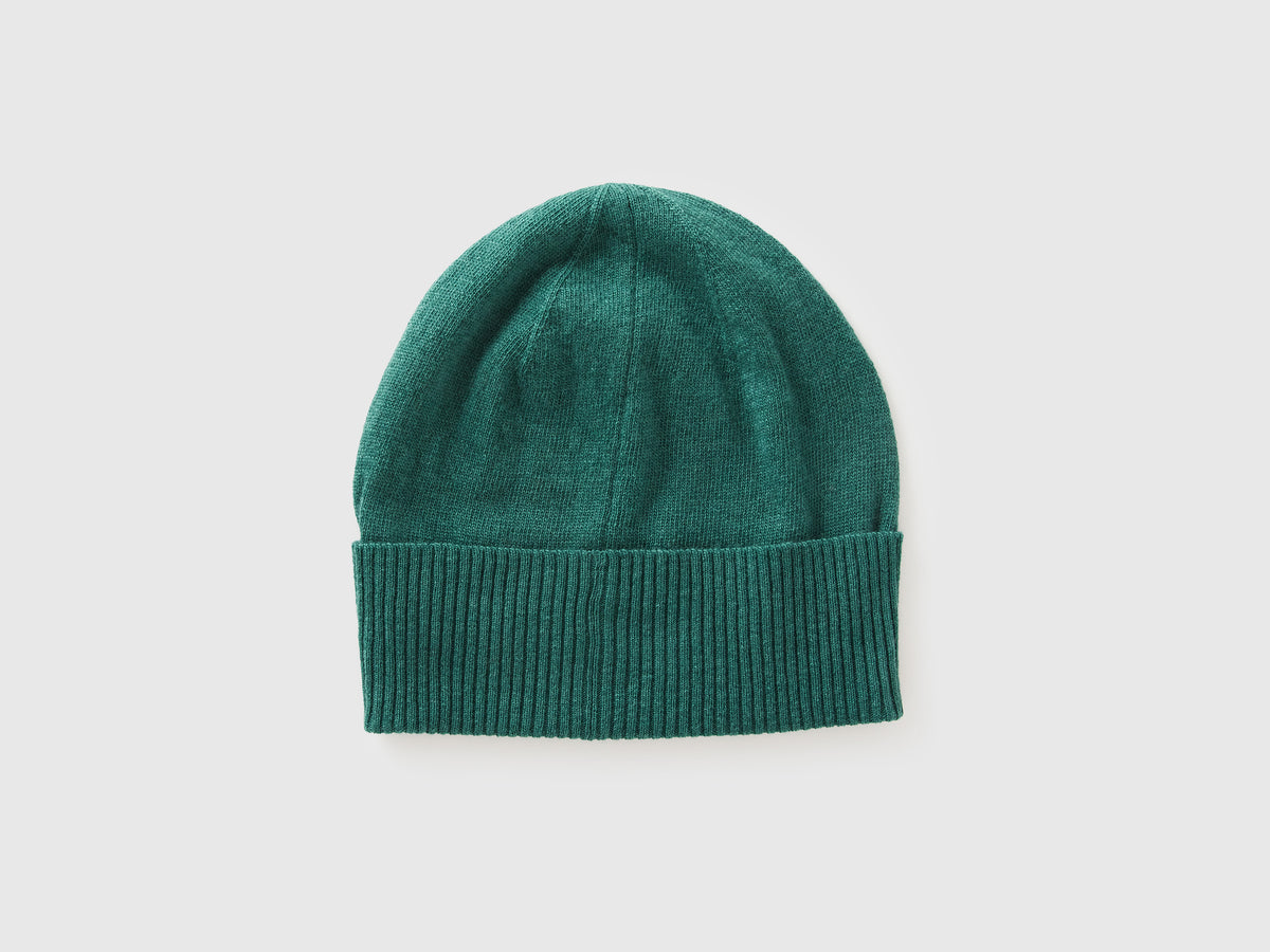 Cappello verde in pura lana Merino