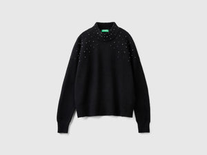 Maglia lupetto con strass
