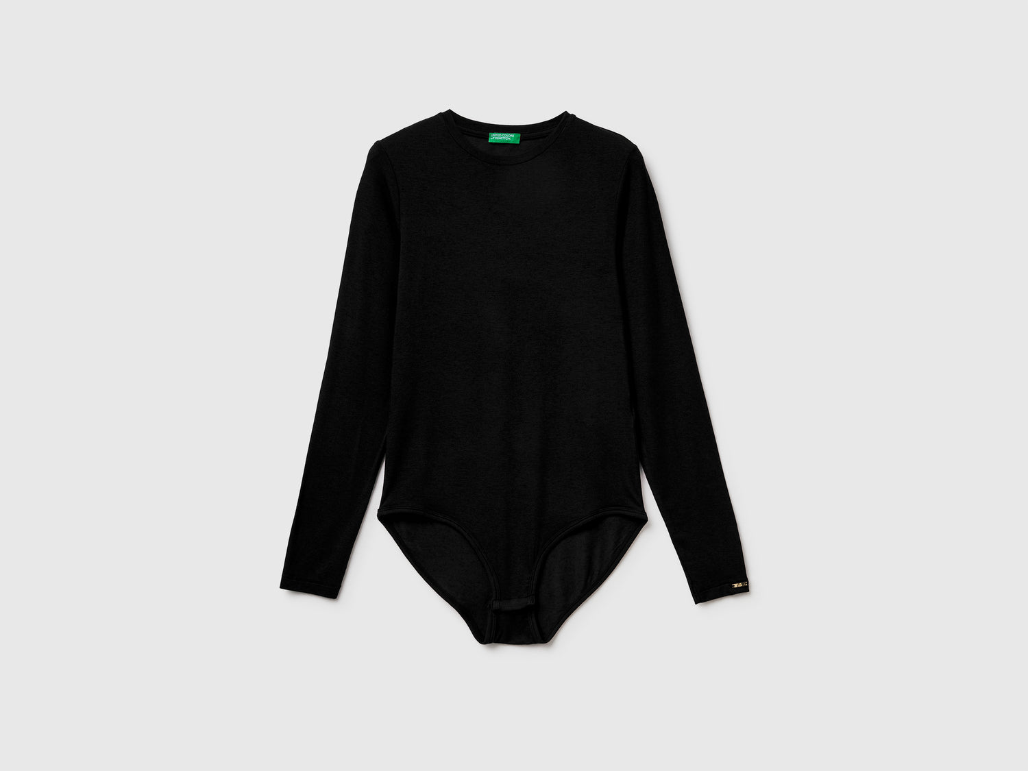 Body in misto Modal e cashmere da donna nero | Benetton Outlet