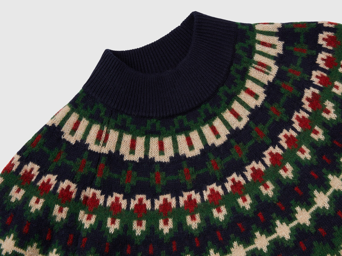 Maglia lupetto jacquard