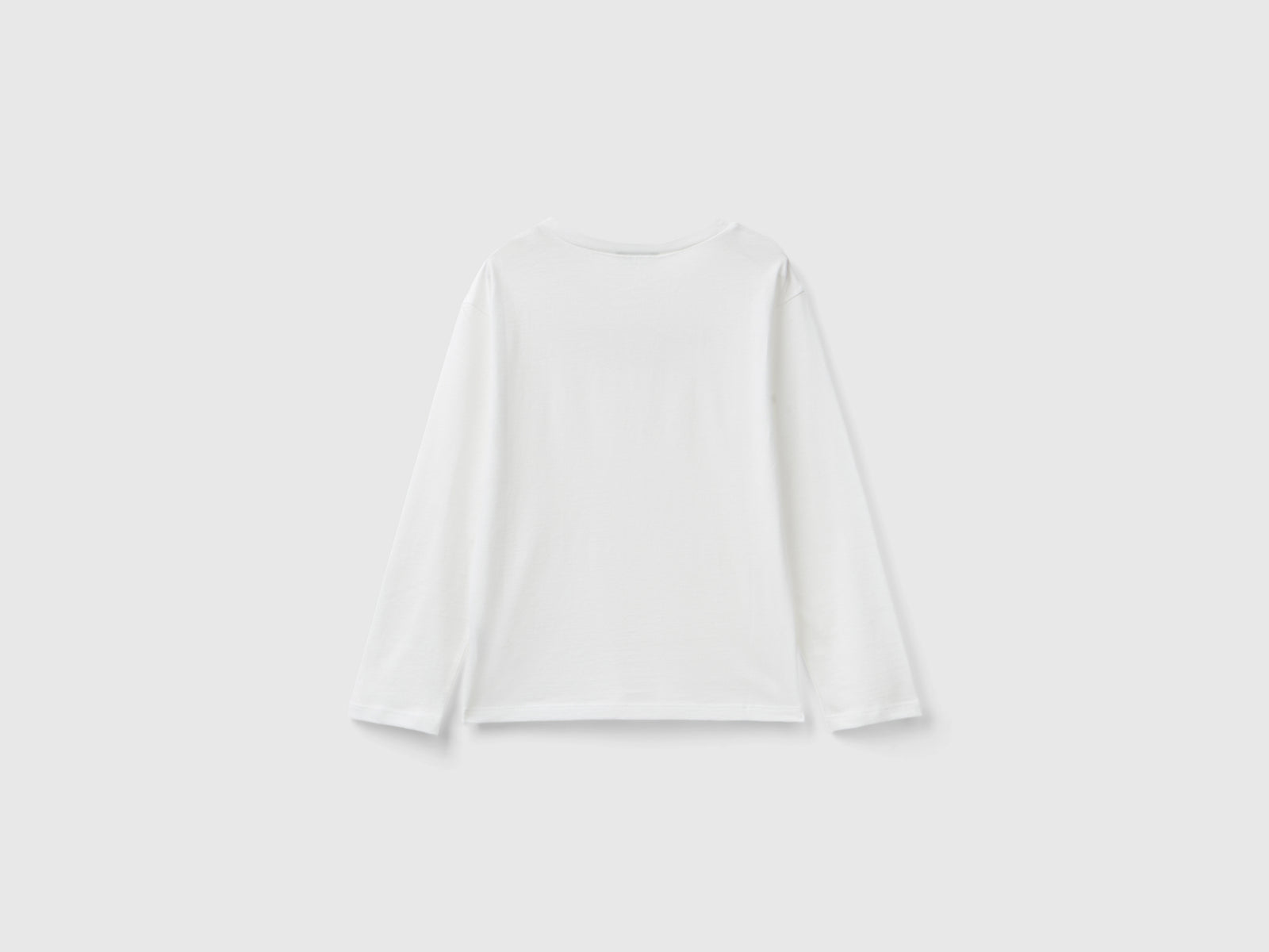 Maglietta con logo in strass da bambina bianco panna 2 | Benetton Outlet