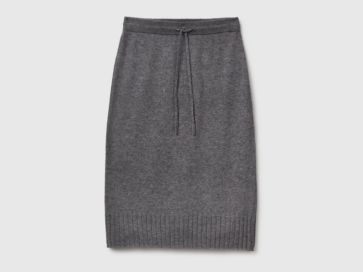 Gonna midi in misto cashmere