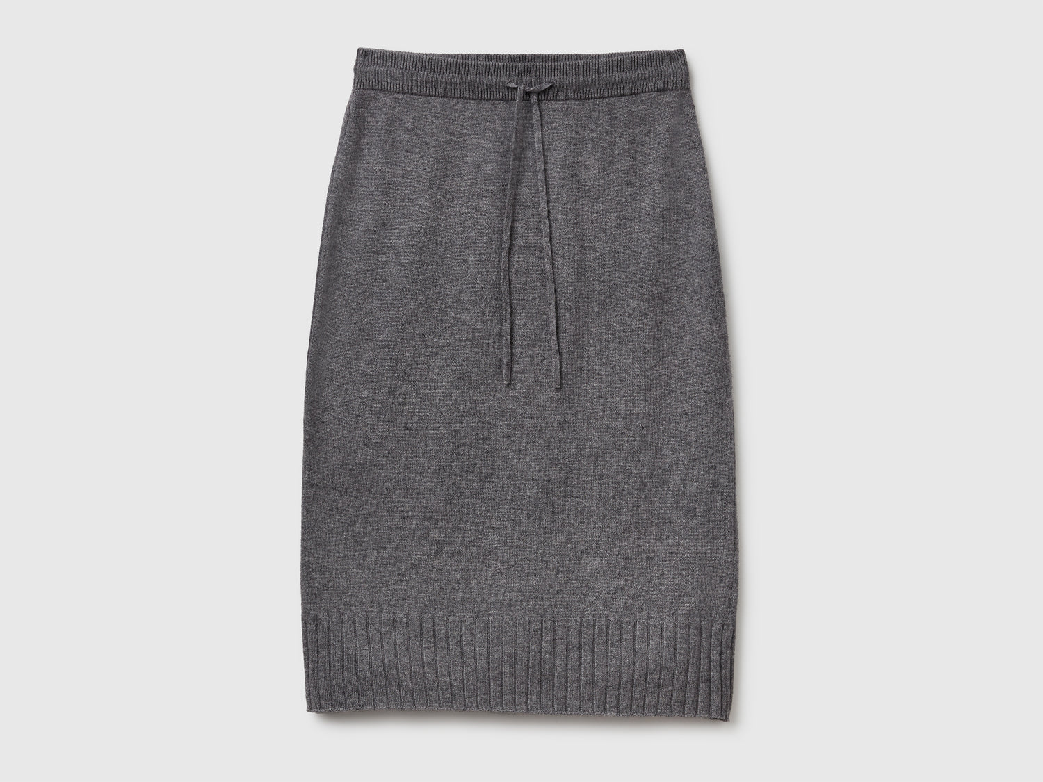 Gonna midi in misto cashmere da donna grigio scuro | Benetton Outlet