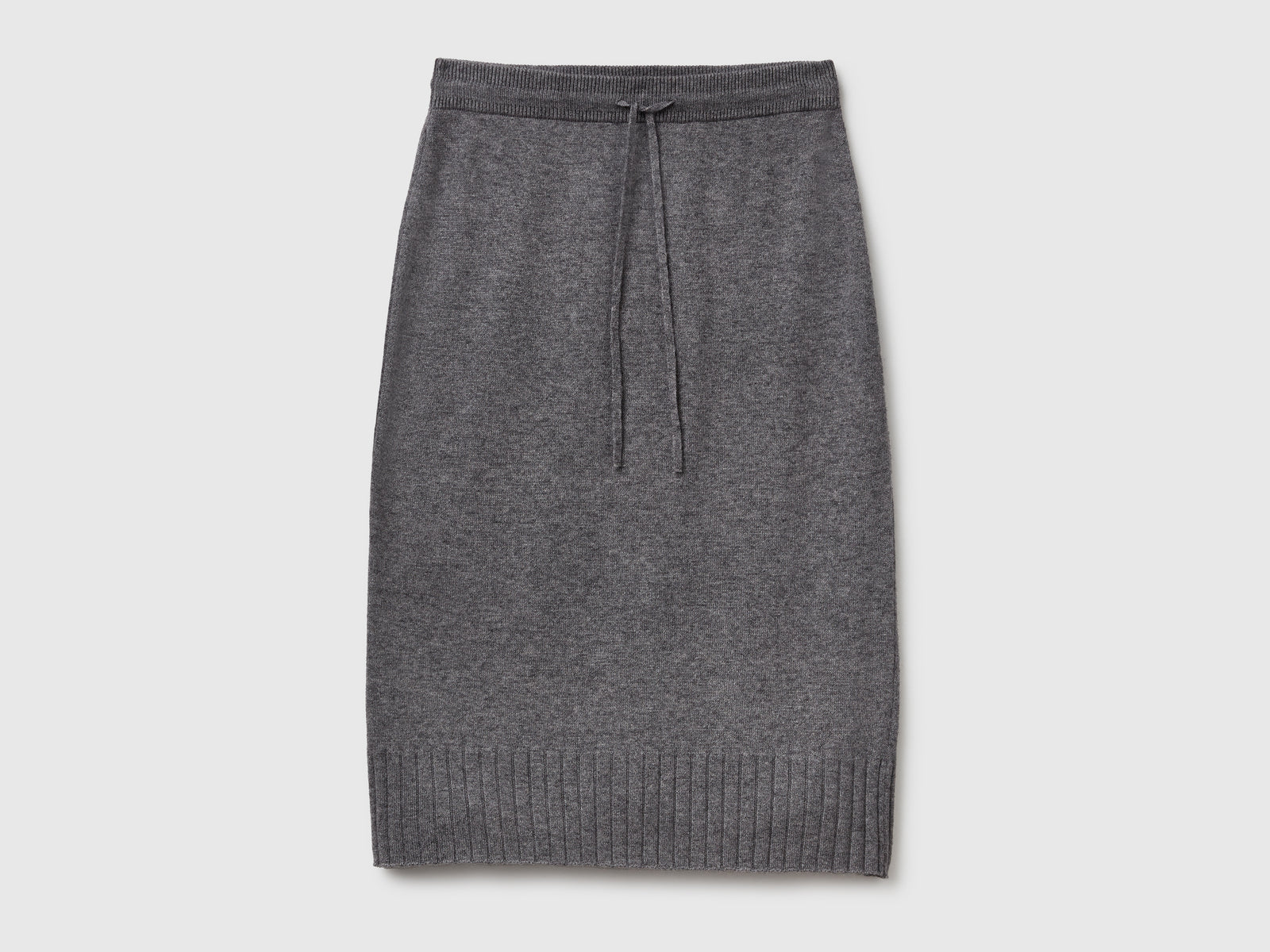 Gonna midi in misto cashmere da donna grigio scuro | Benetton Outlet