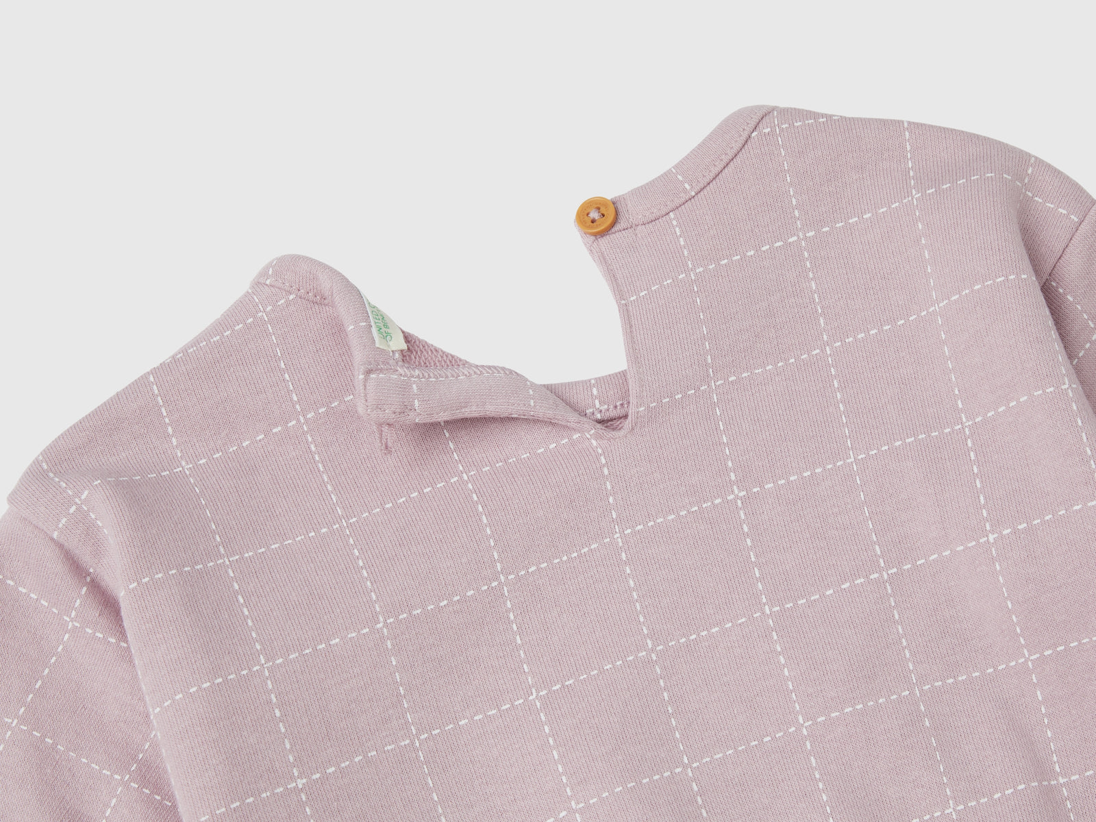 Felpa a quadri con fiocco da neonato rosa 2 | Benetton Outlet