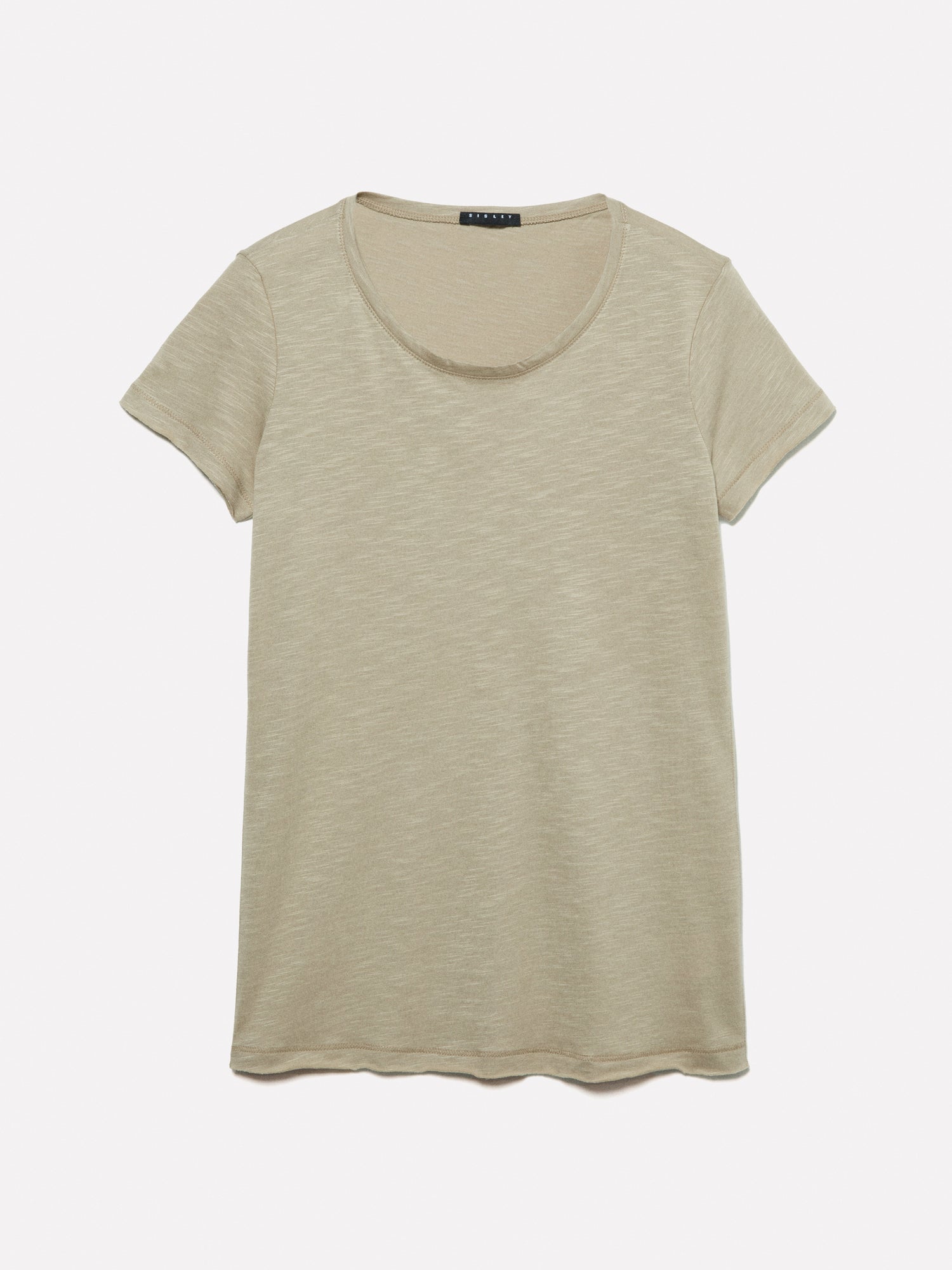 T-shirt girocollo da donna verde militare | Sisley Outlet