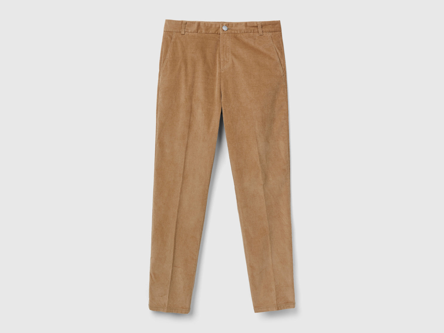 Chino in velluto elasticizzato da donna cammello | Benetton Outlet