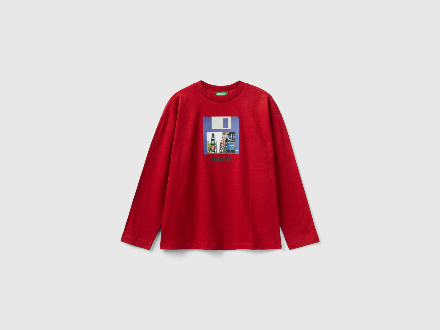 T-shirt con stampa fotografica da bambino rosso | Benetton Outlet