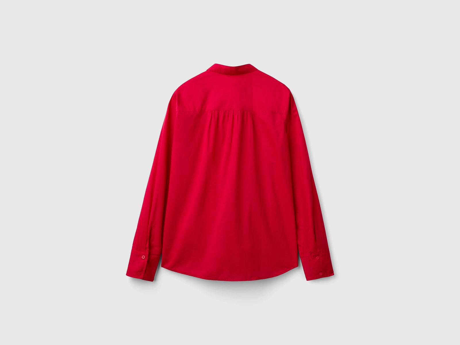 Camicia regular fit in cotone leggero da donna rosso 2 | Benetton Outlet