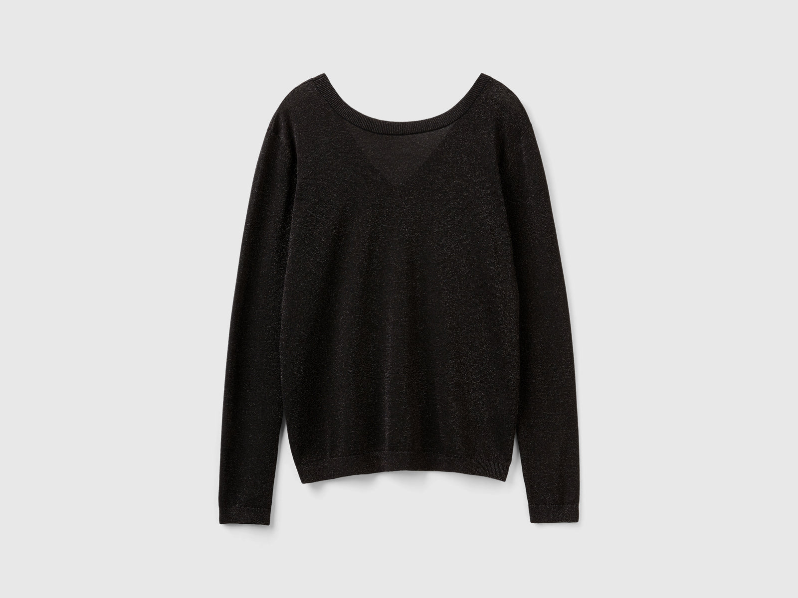 Maglia in misto viscosa con lurex da donna nero 2 | Benetton Outlet