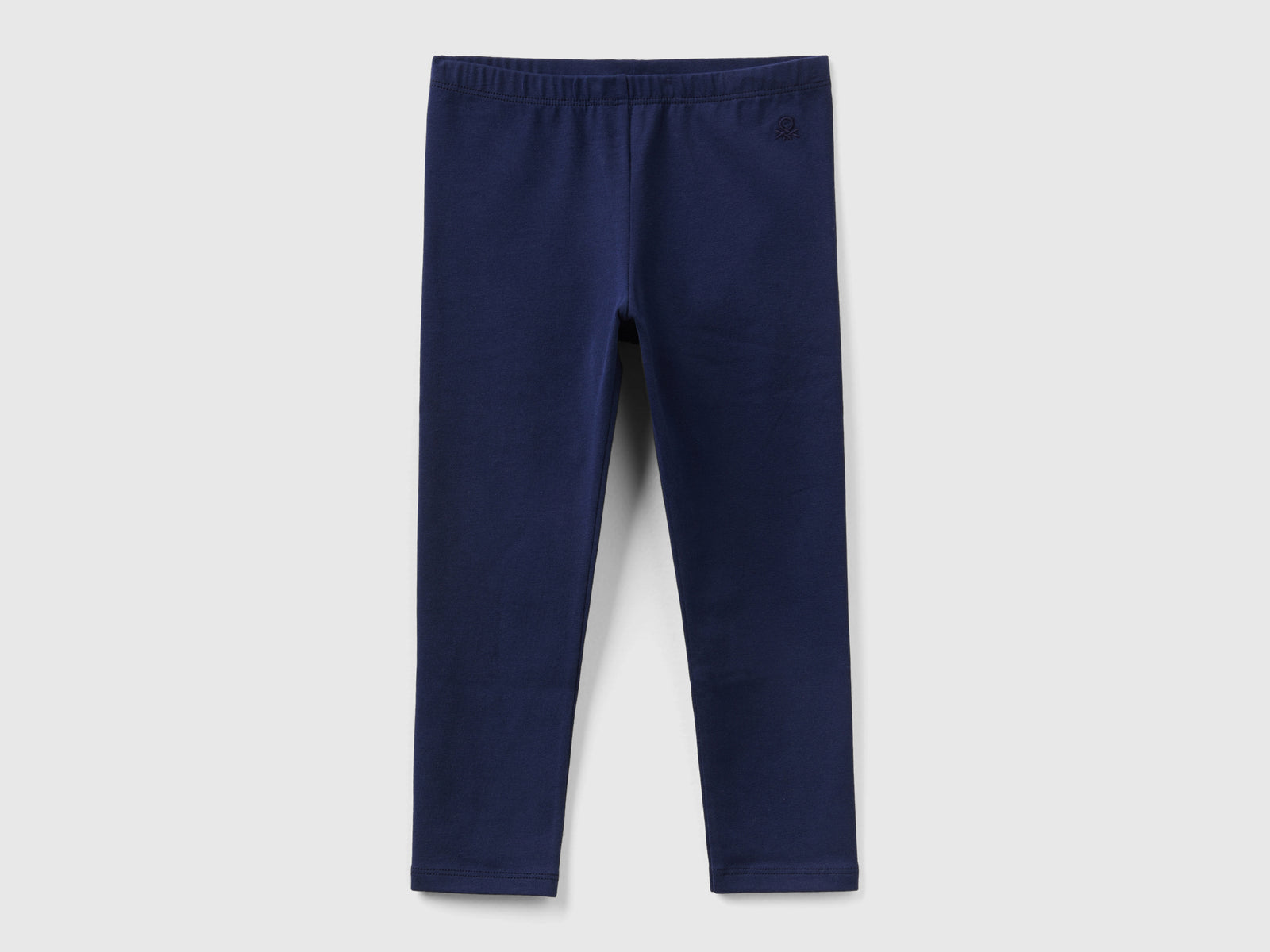 Leggings in cotone stretch da bimba blu scuro | Benetton Outlet