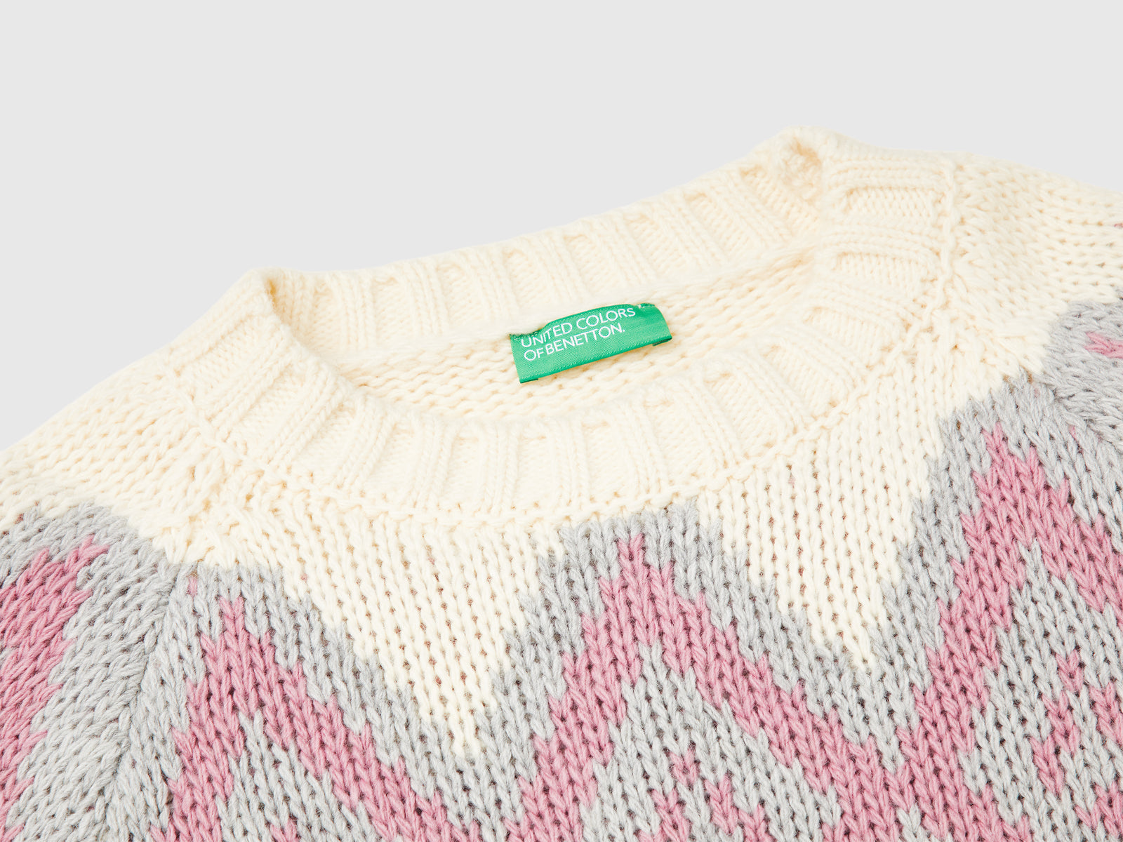 Maglia jacquard da donna grigio chiaro 3 | Benetton Outlet