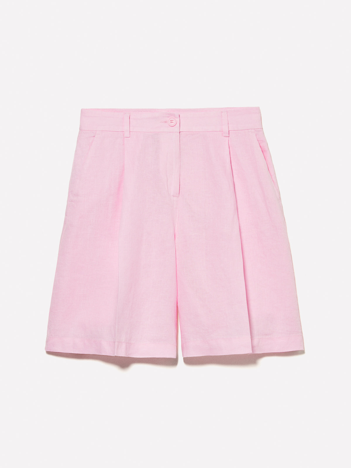 Bermuda rosa in 100% lino