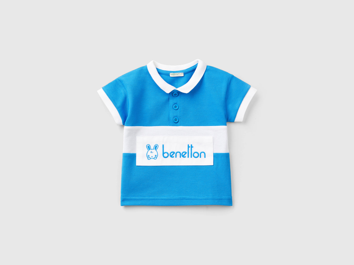Polo in cotone bio da neonato blu | Benetton Outlet