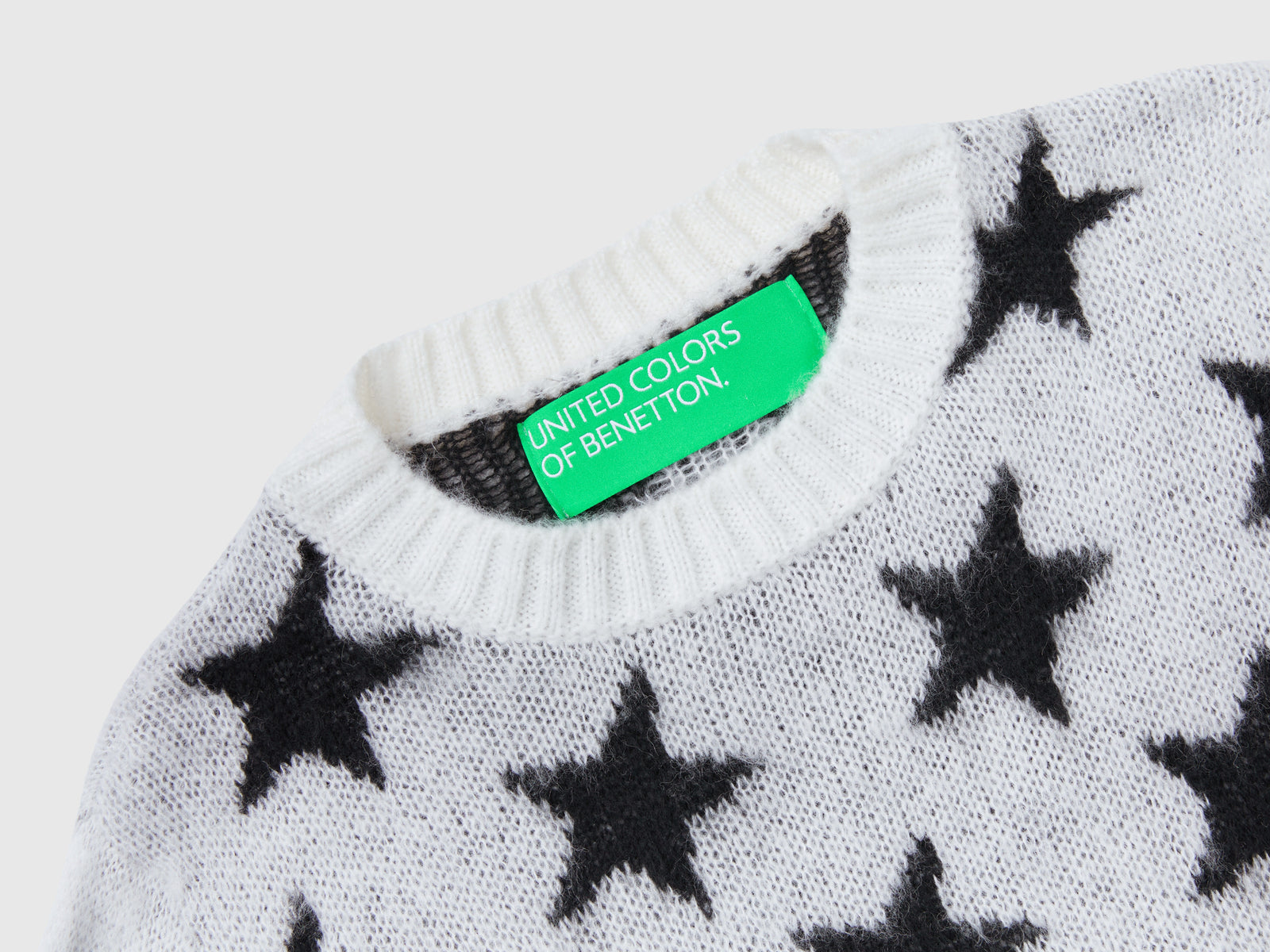 Calda maglia con stelle da donna bianco 3 | Benetton Outlet