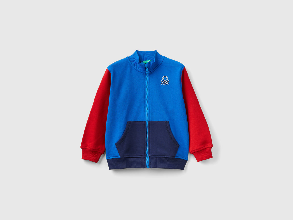 Felpa in cotone bio con zip