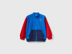 Felpa in cotone bio con zip