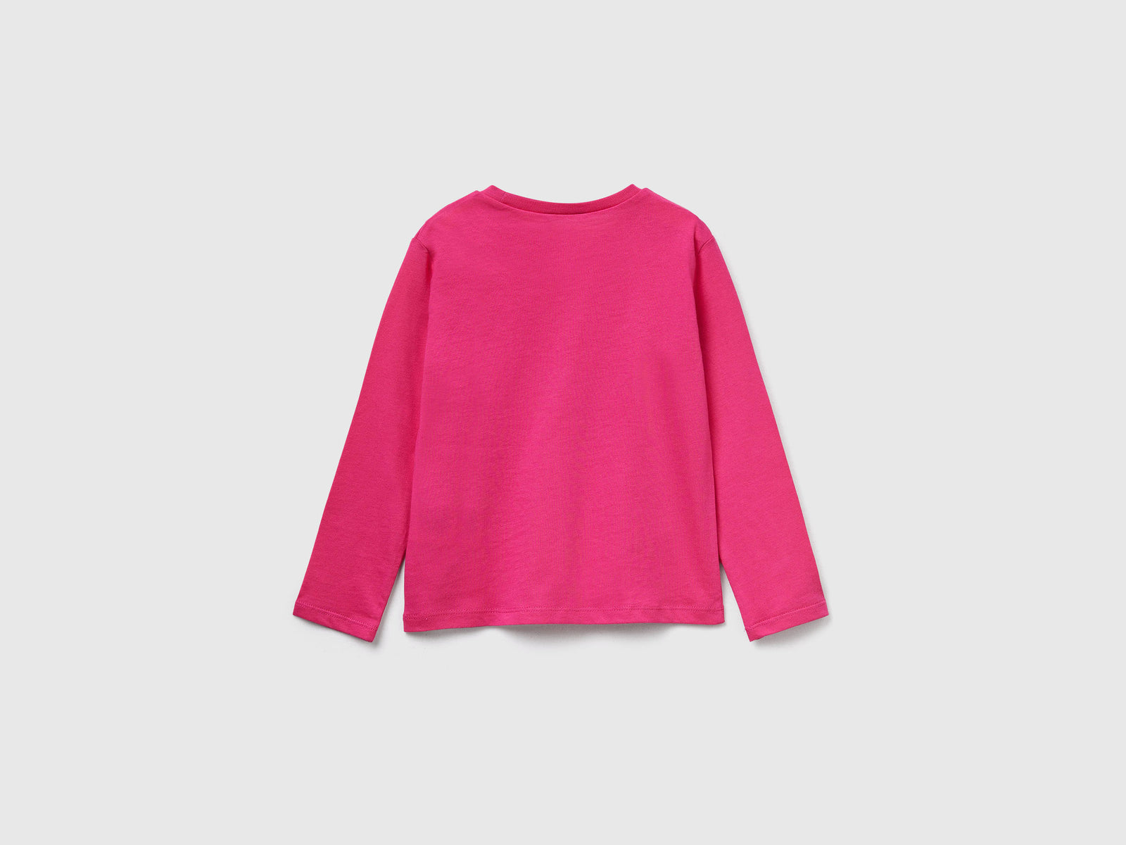 Maglietta regular fit con stampa da bimba fucsia 2 | Benetton Outlet