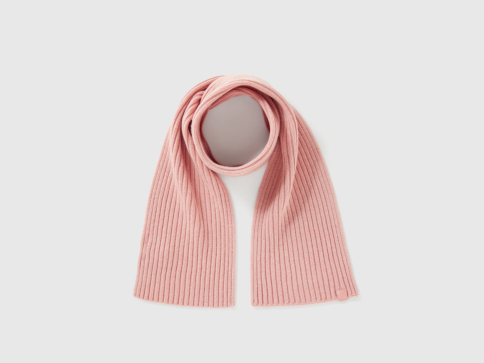 Sciarpa lavorata in misto lana da bimbo rosa tenue | Benetton Outlet