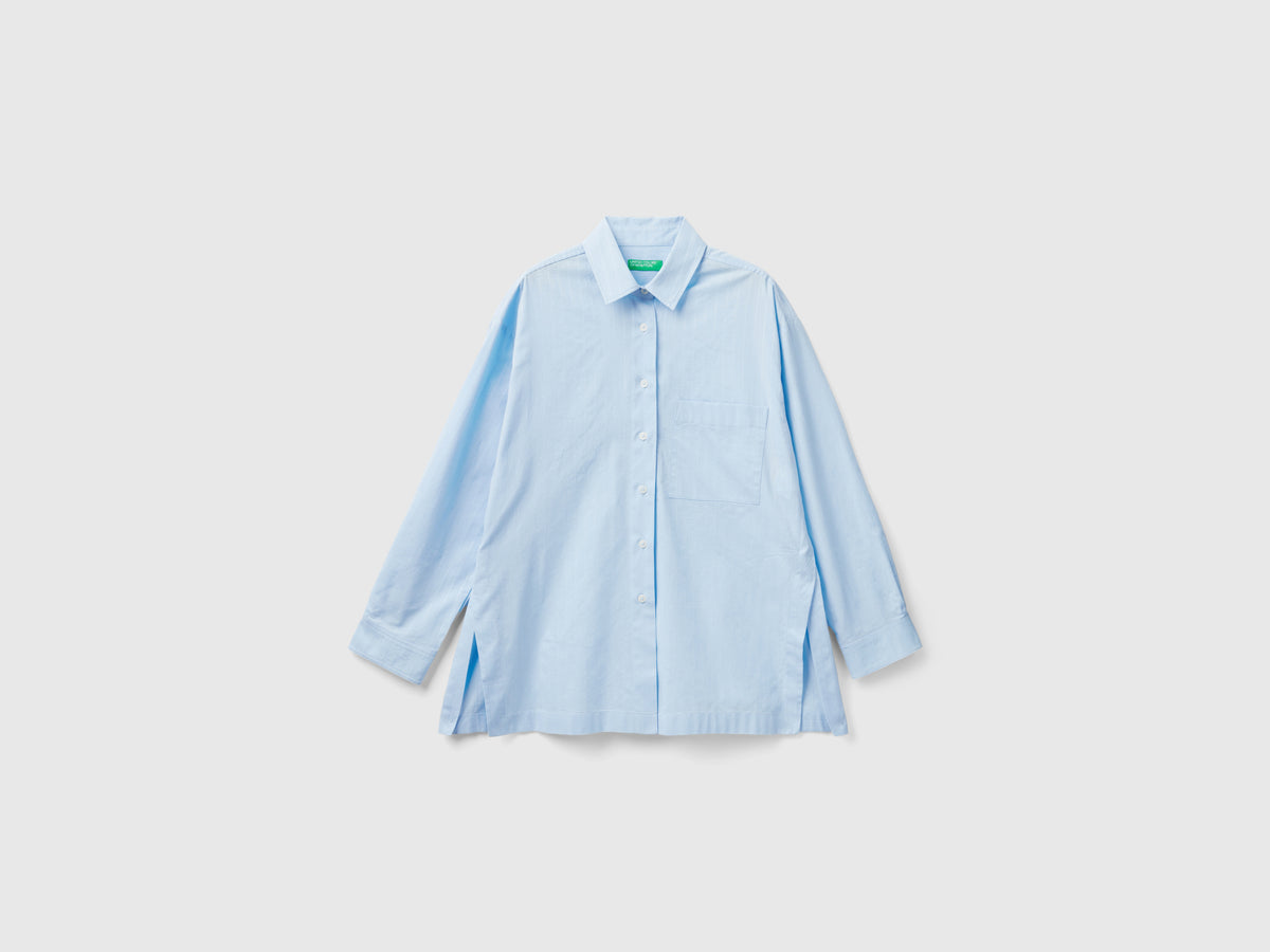 Camicia leggera over fit con spacchi