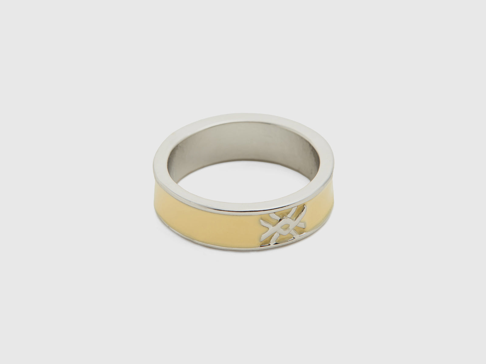 Anello a fascia chiaro con logo da donna giallo 2 | Benetton Outlet