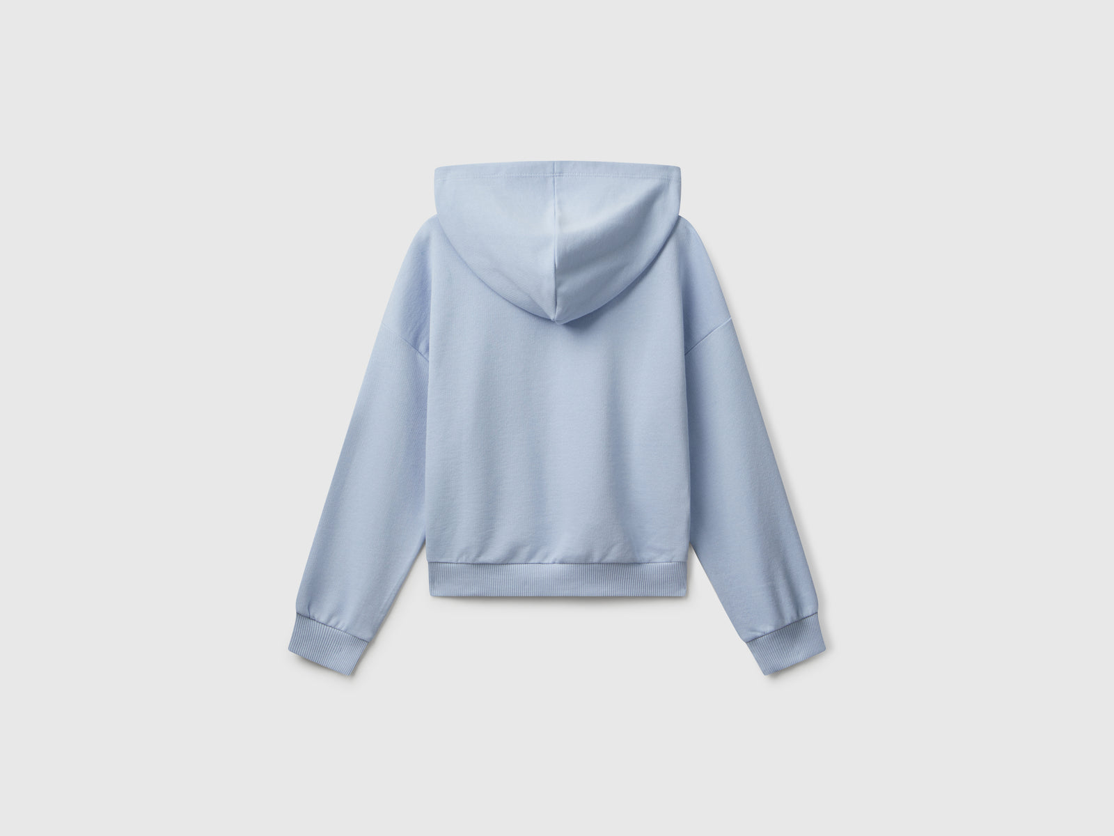 Felpa con stampa e cappuccio da bambina azzurro 2 | Benetton Outlet