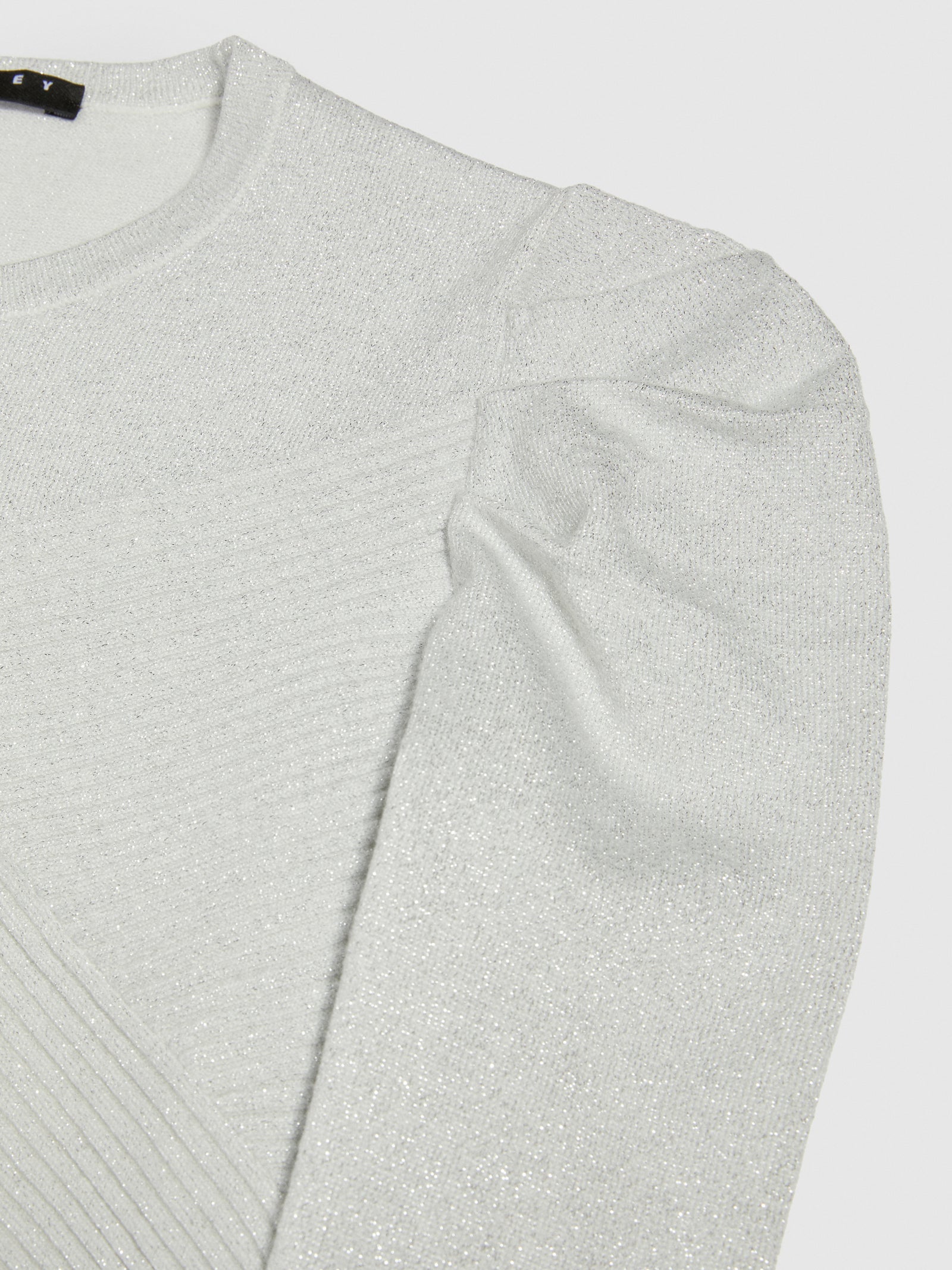 Maglia asimmetrica con lurex da bambina bianco 2 | Sisley young Outlet