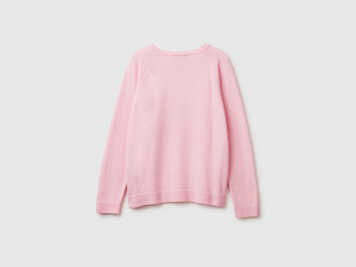 Maglia girocollo in misto lana e cashmere