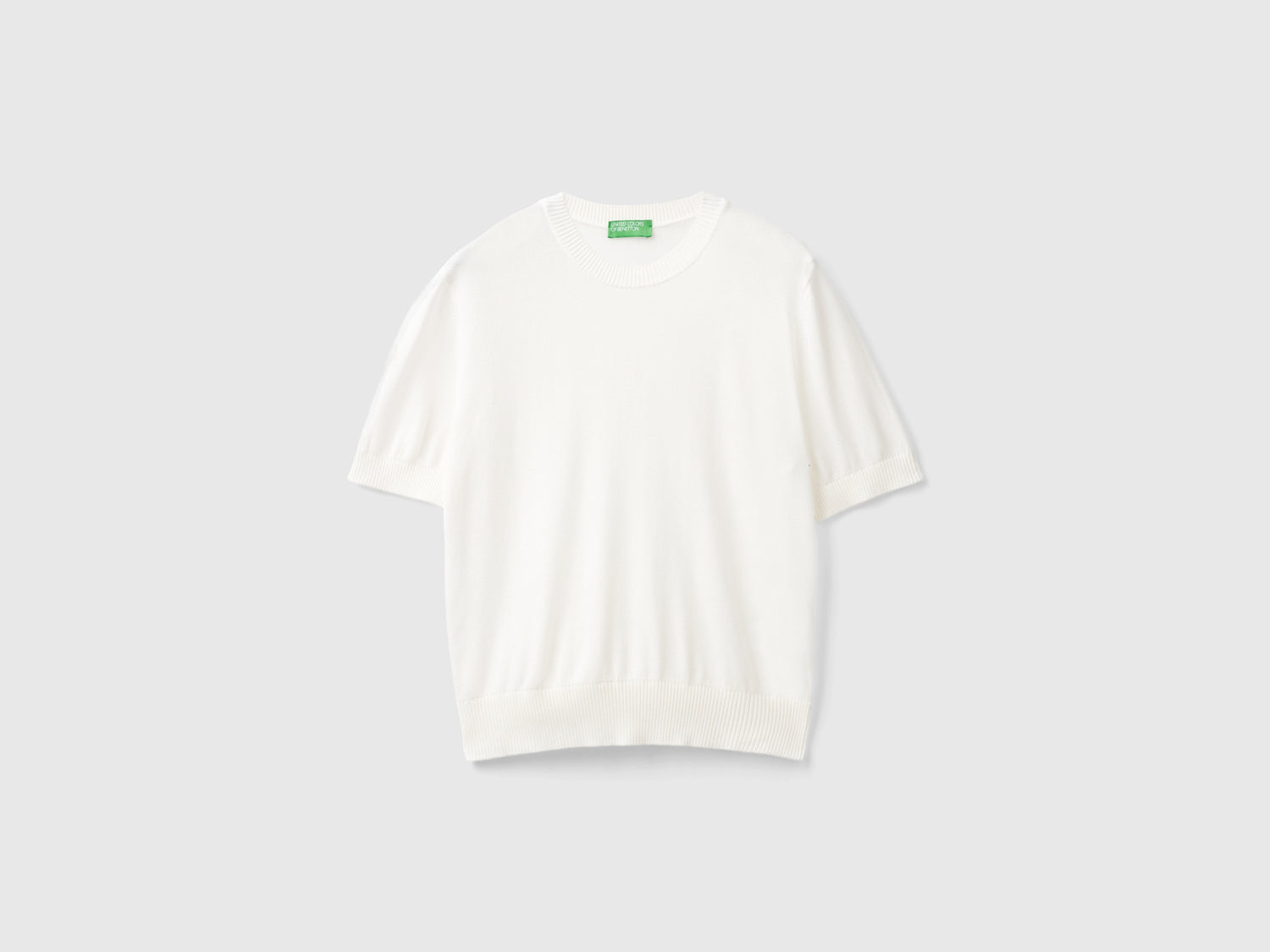 Maglia a manica corta da donna bianco panna | Benetton Outlet