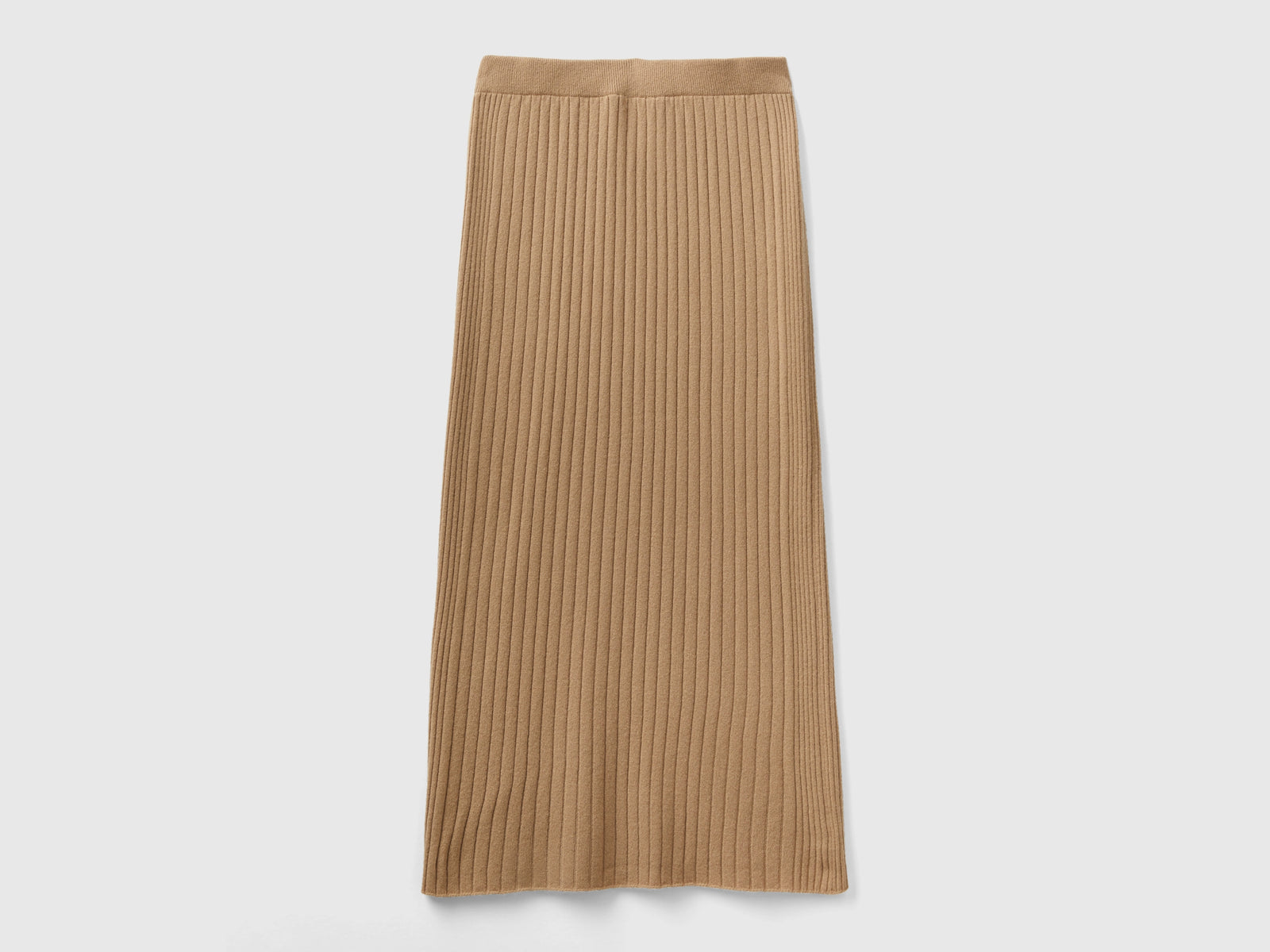 Gonna a tubino in maglia da donna cammello 3 | Benetton Outlet