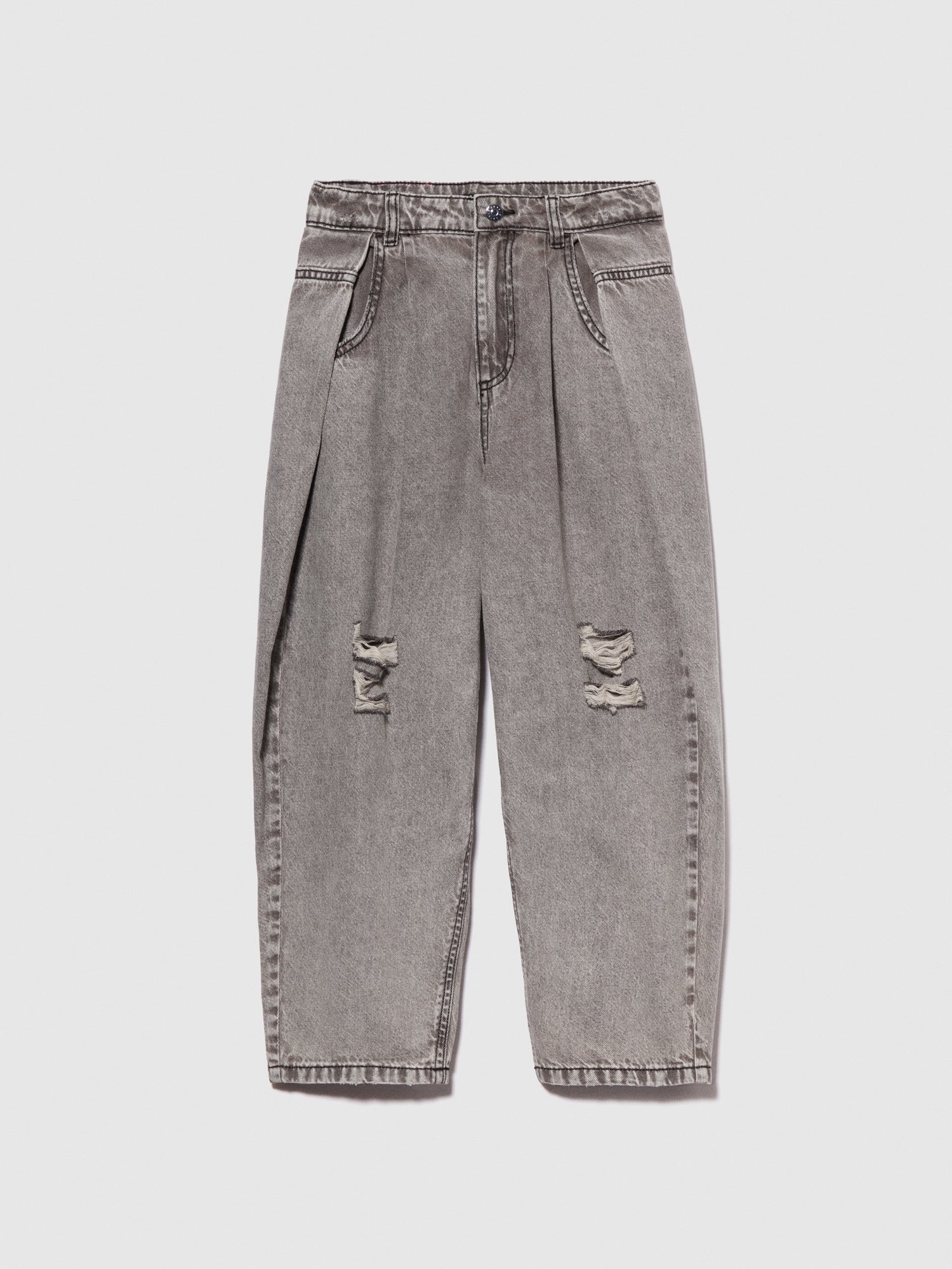 Jeans slouchy con rotture da bambina nero | Sisley young Outlet