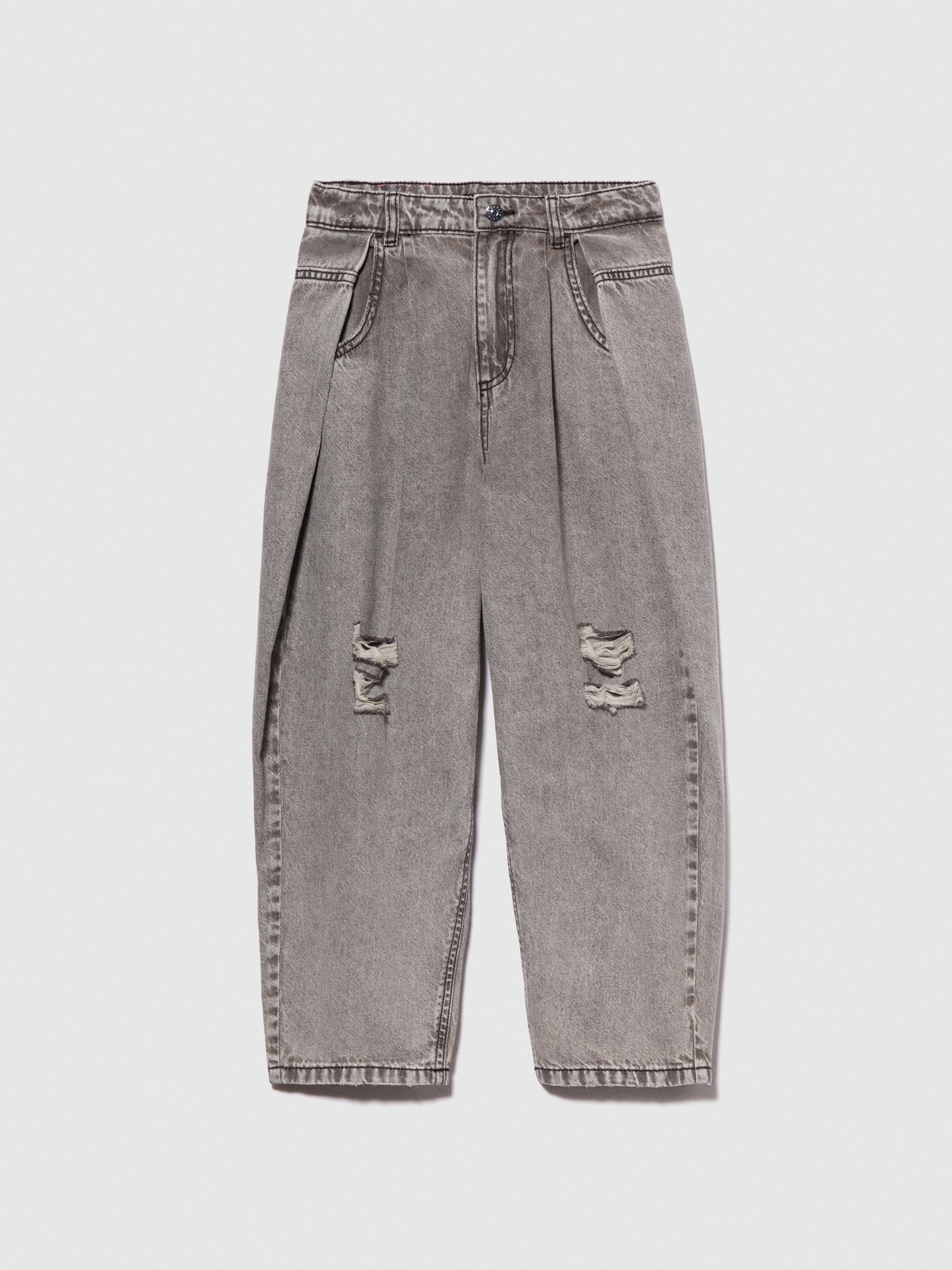 Jeans slouchy con rotture da bambina nero | Sisley young Outlet