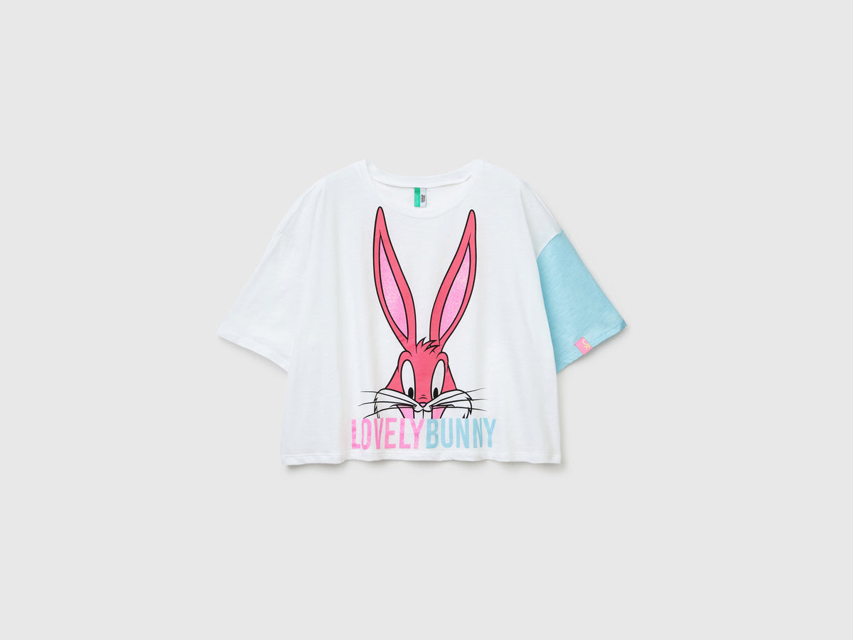 Maglia da pigiama boxy fit in puro cotone leggero