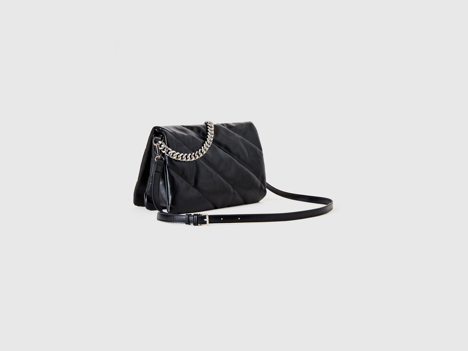 Borsa media con tracolla a catena da donna nero 2 | Benetton Outlet