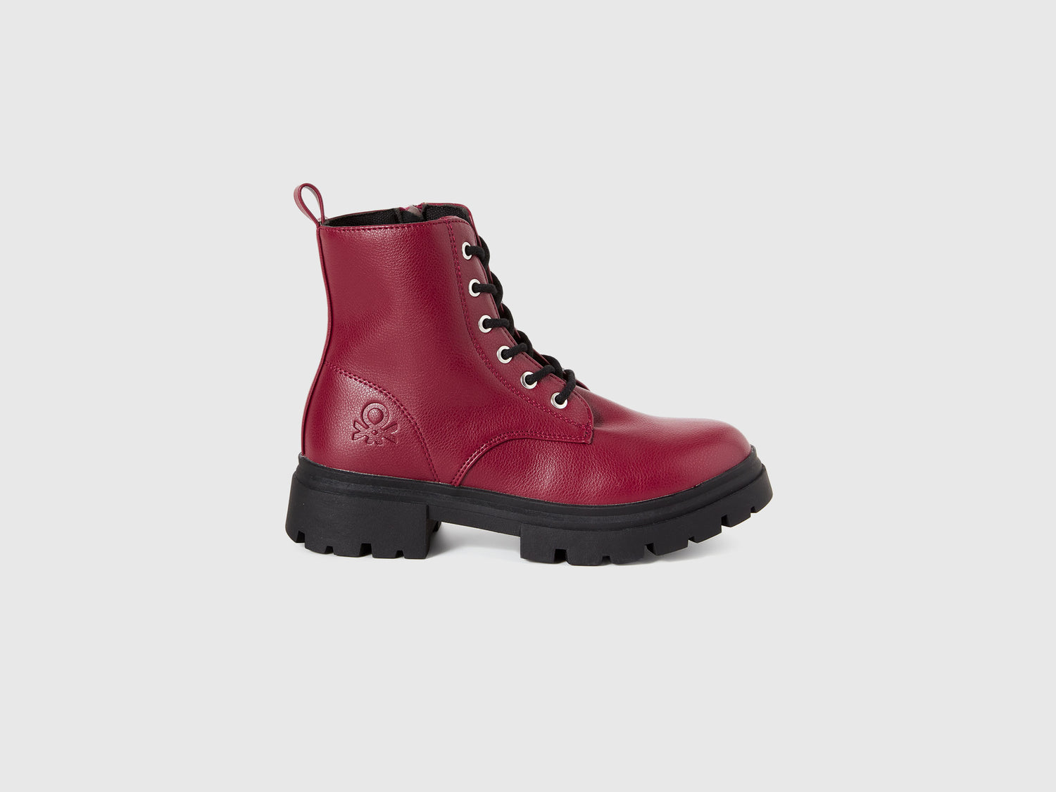 Anfibi stringati da bambino bordeaux | Benetton Outlet