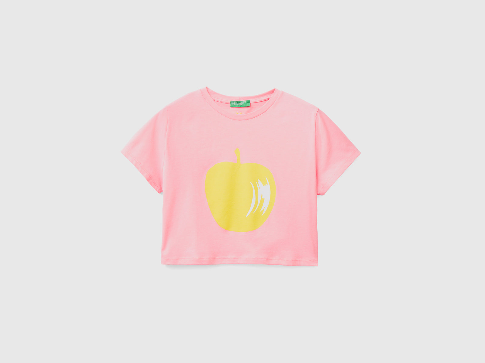 T-shirt con stampa frutta da donna rosa | Benetton Outlet