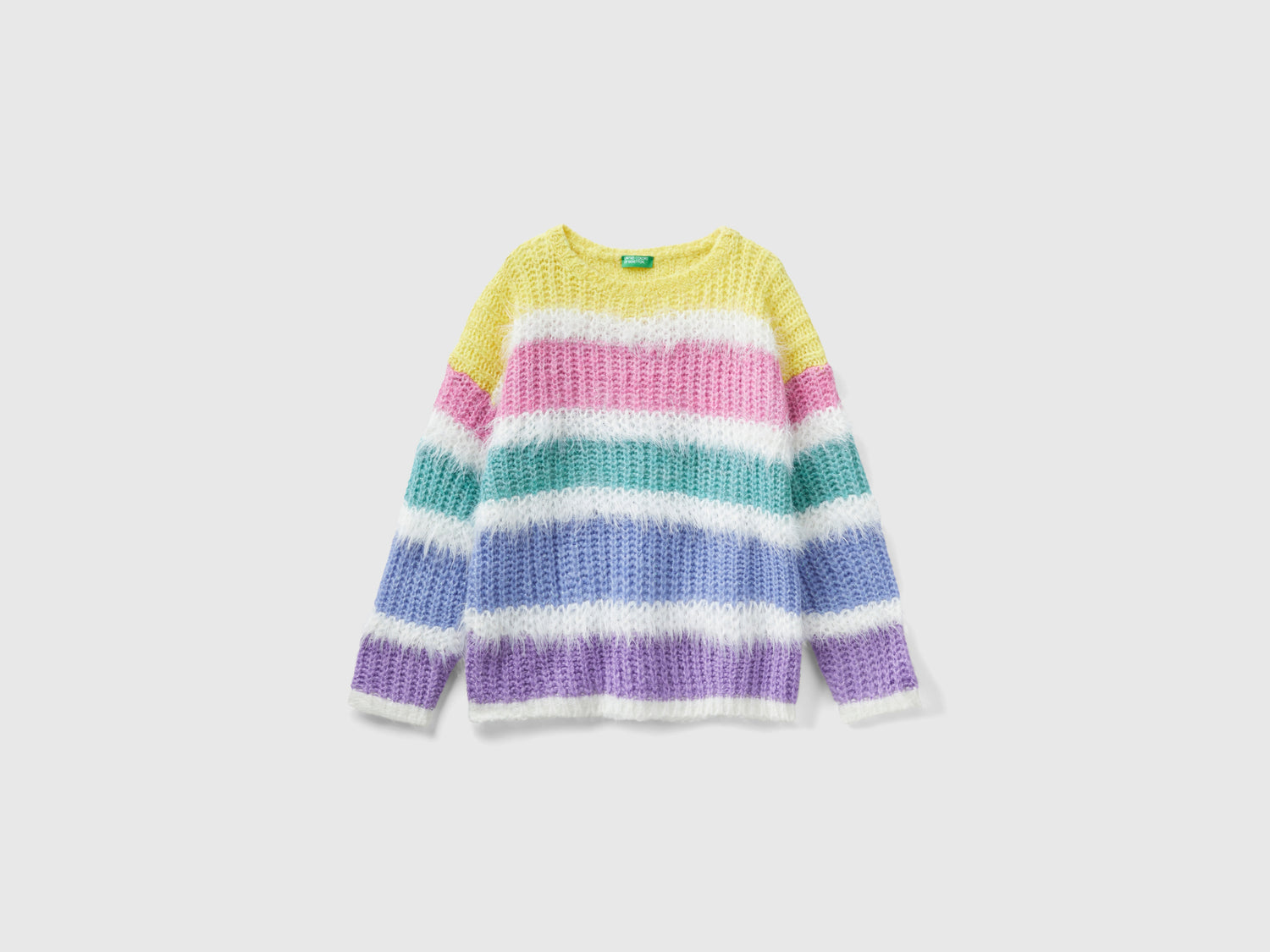 Maglioncino a righe con lurex da bambina multi-color | Benetton Outlet