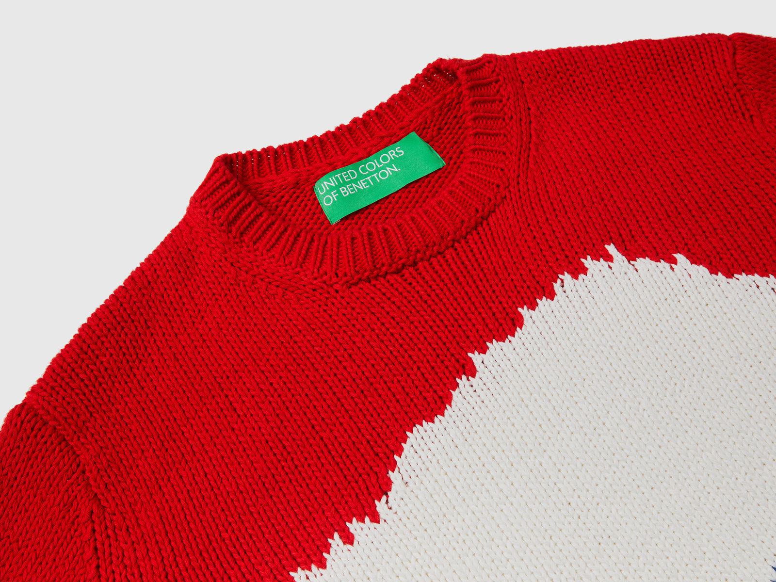 Maglione color block da uomo rosso 3 | Benetton Outlet